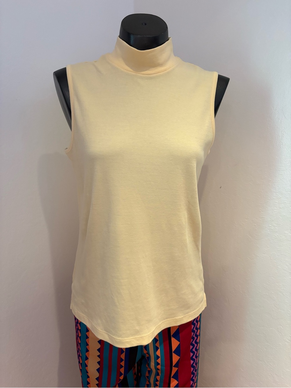 Appleseed’s Sleeveless Mock Neck Top in Pale Yellow